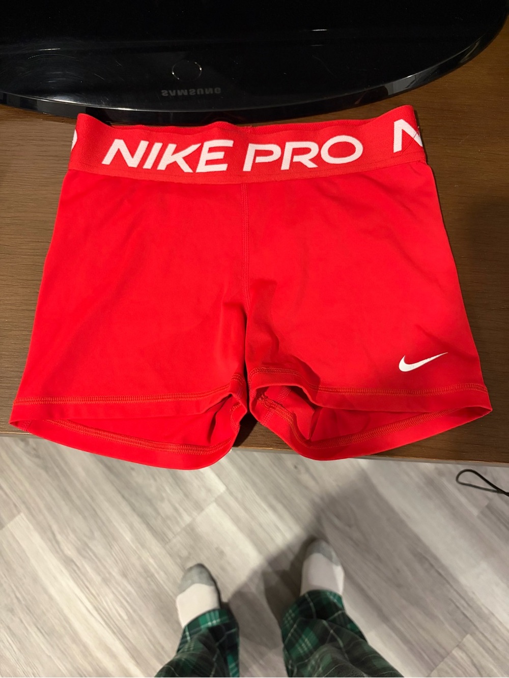 Nike Women's Red Pro Compression Bike Shorts